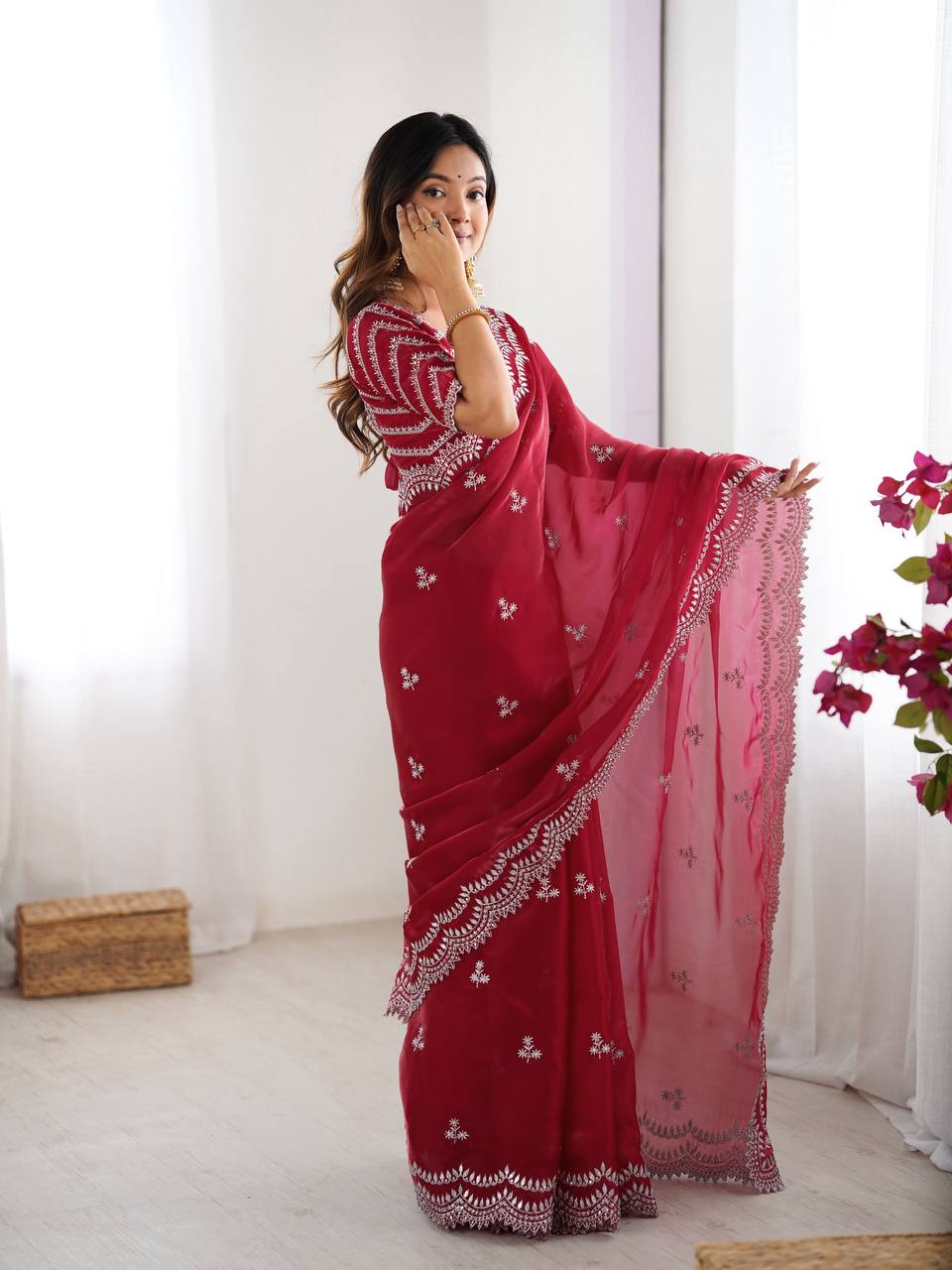 WomenLine Artisanal Saree for Timeless Traditional Charm