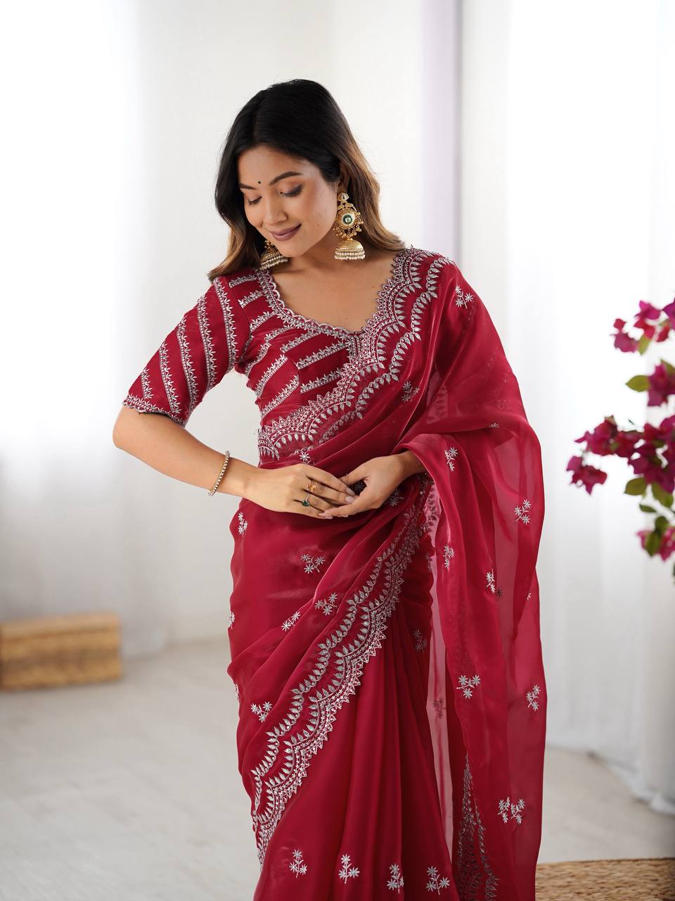 WomenLine Artisanal Saree for Timeless Traditional Charm