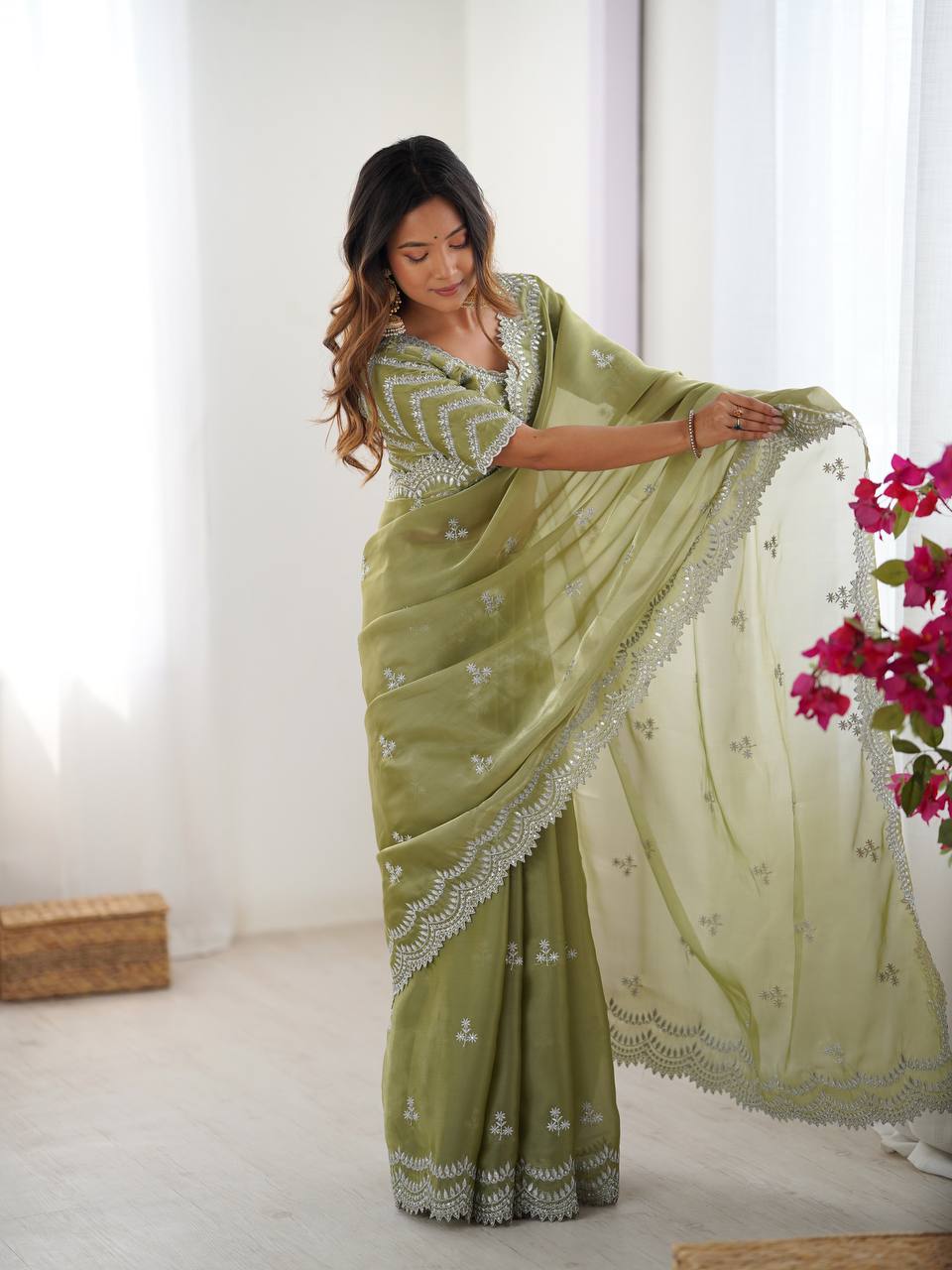 WomenLine Designer Saree Styled for Everyday Glamour