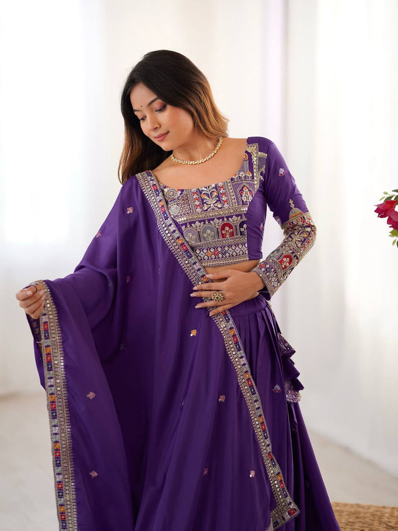 Womenline Dark Purpal Designers Lehenga Choli