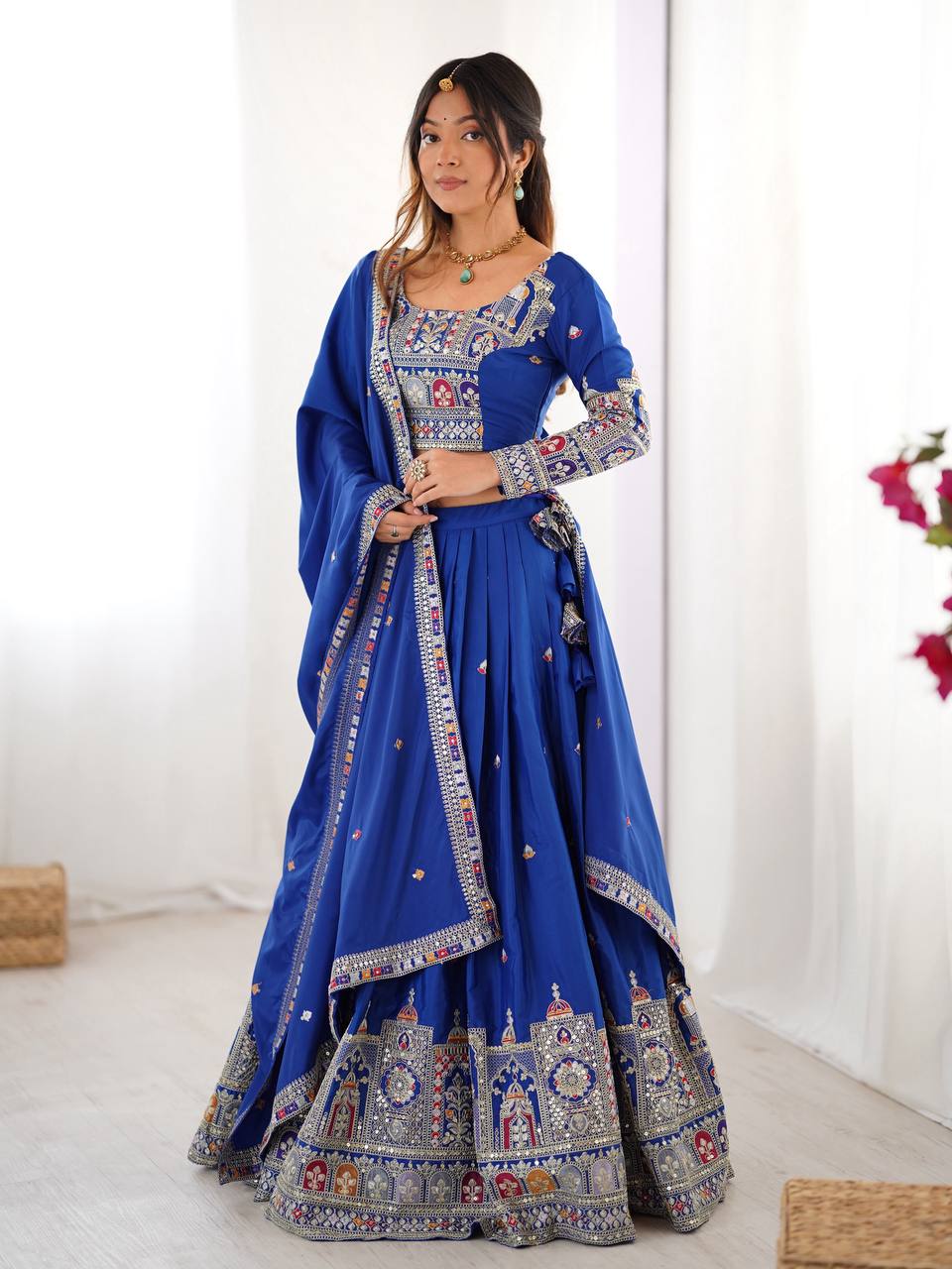 Womenline Blue Color Designers Lehenga Choli