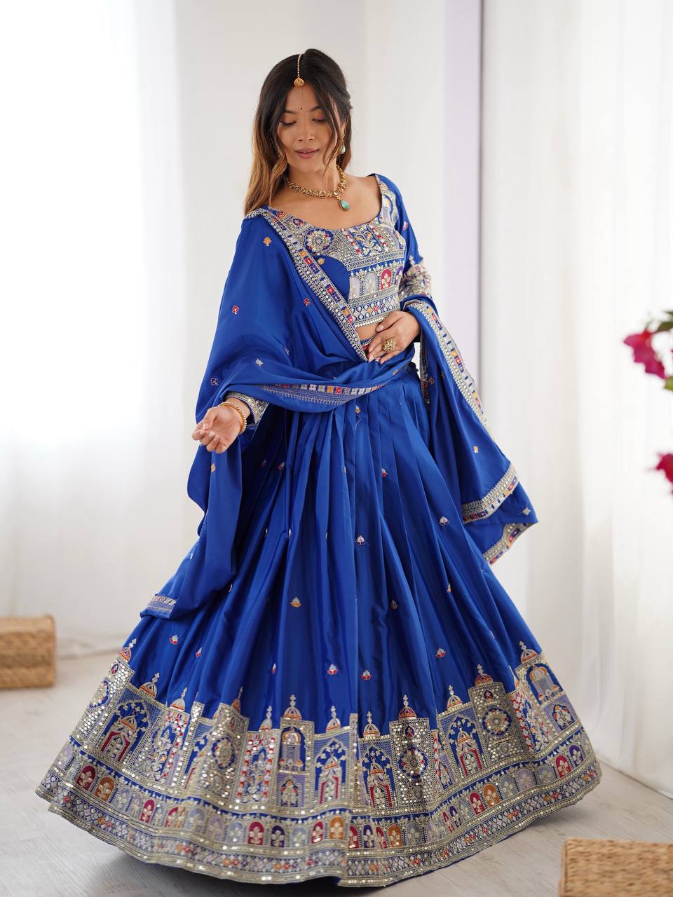 Womenline Blue Color Designers Lehenga Choli