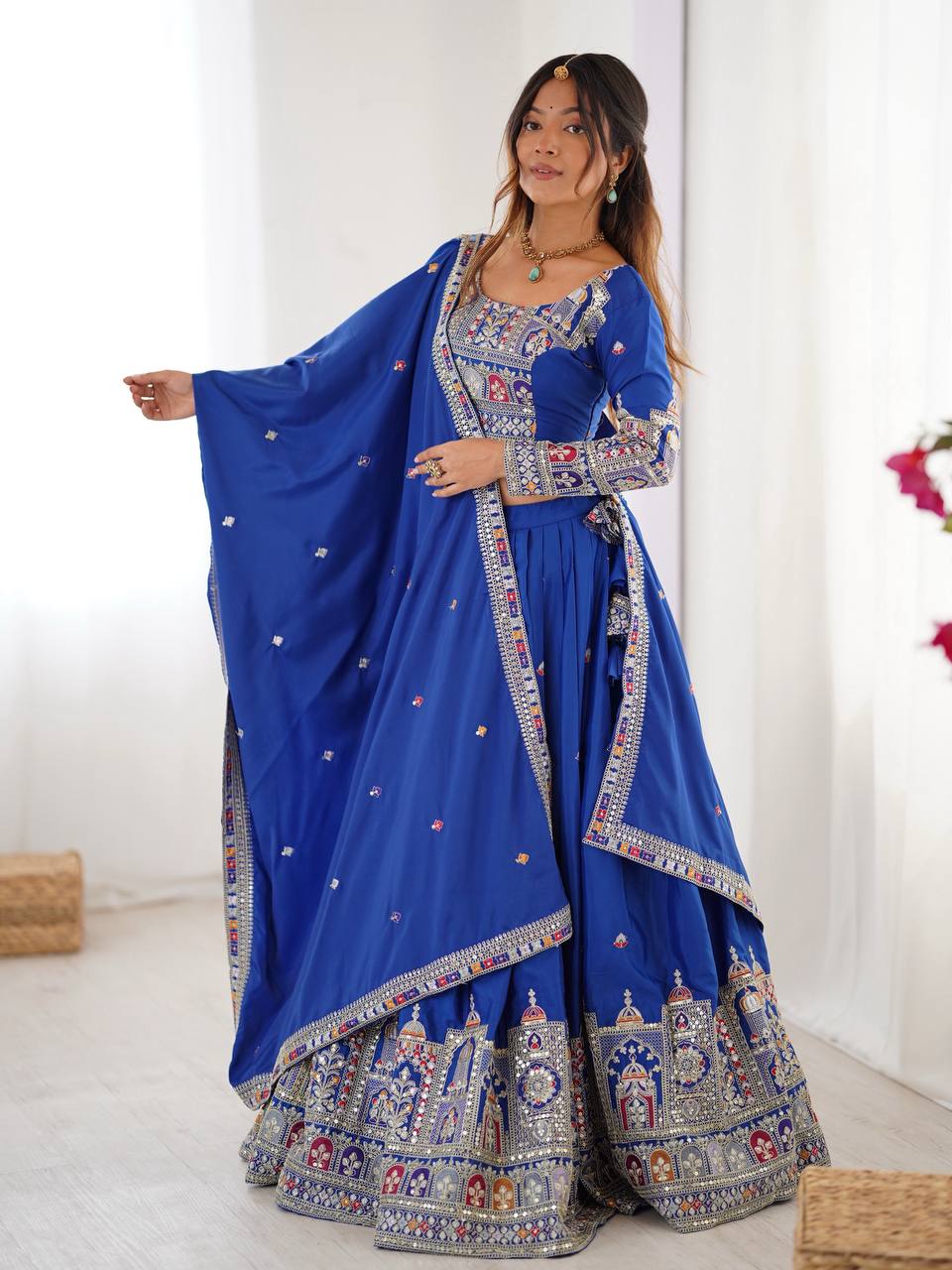 Womenline Blue Color Designers Lehenga Choli