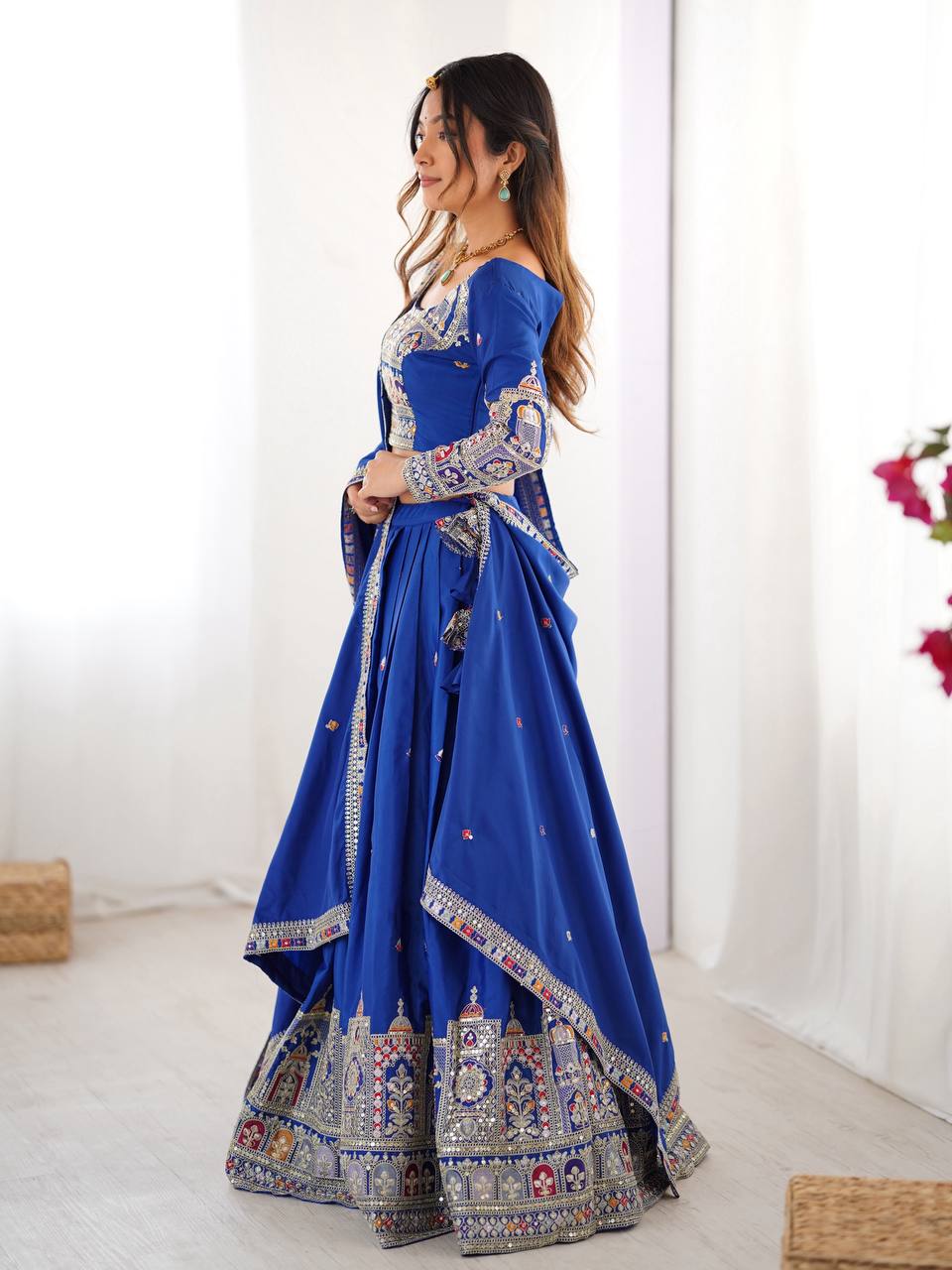 Womenline Blue Color Designers Lehenga Choli