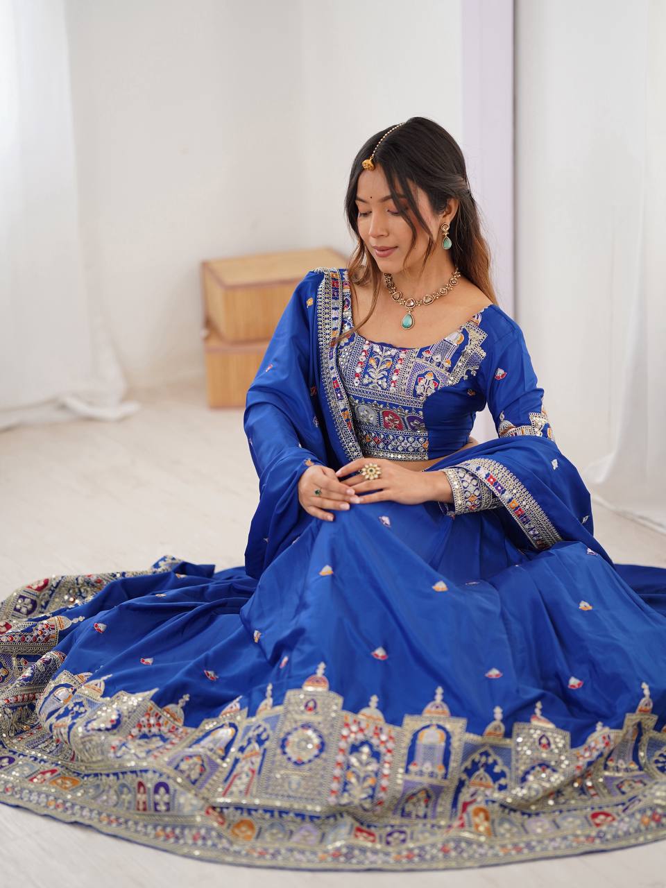 Womenline Blue Color Designers Lehenga Choli