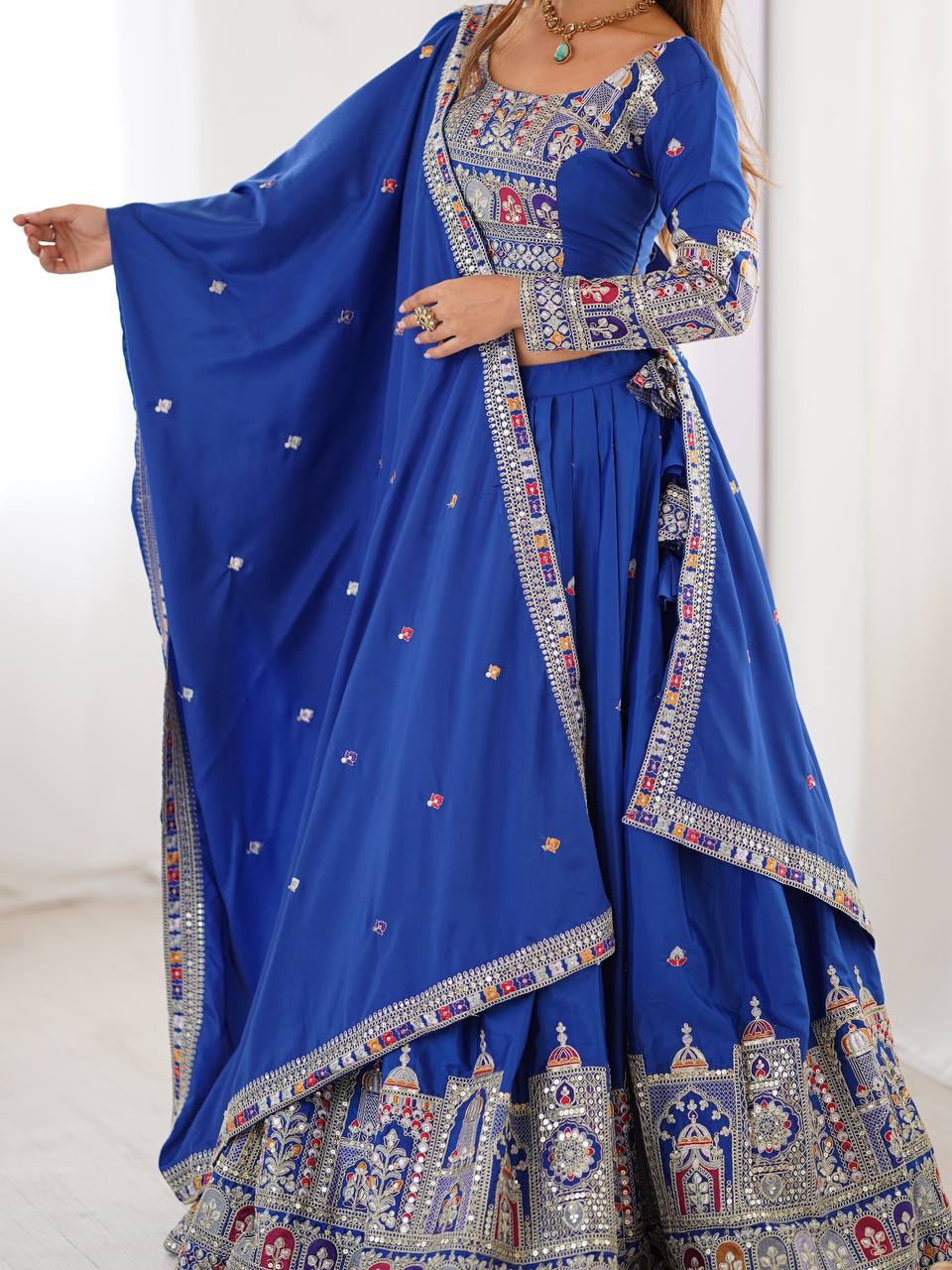 Womenline Blue Color Designers Lehenga Choli