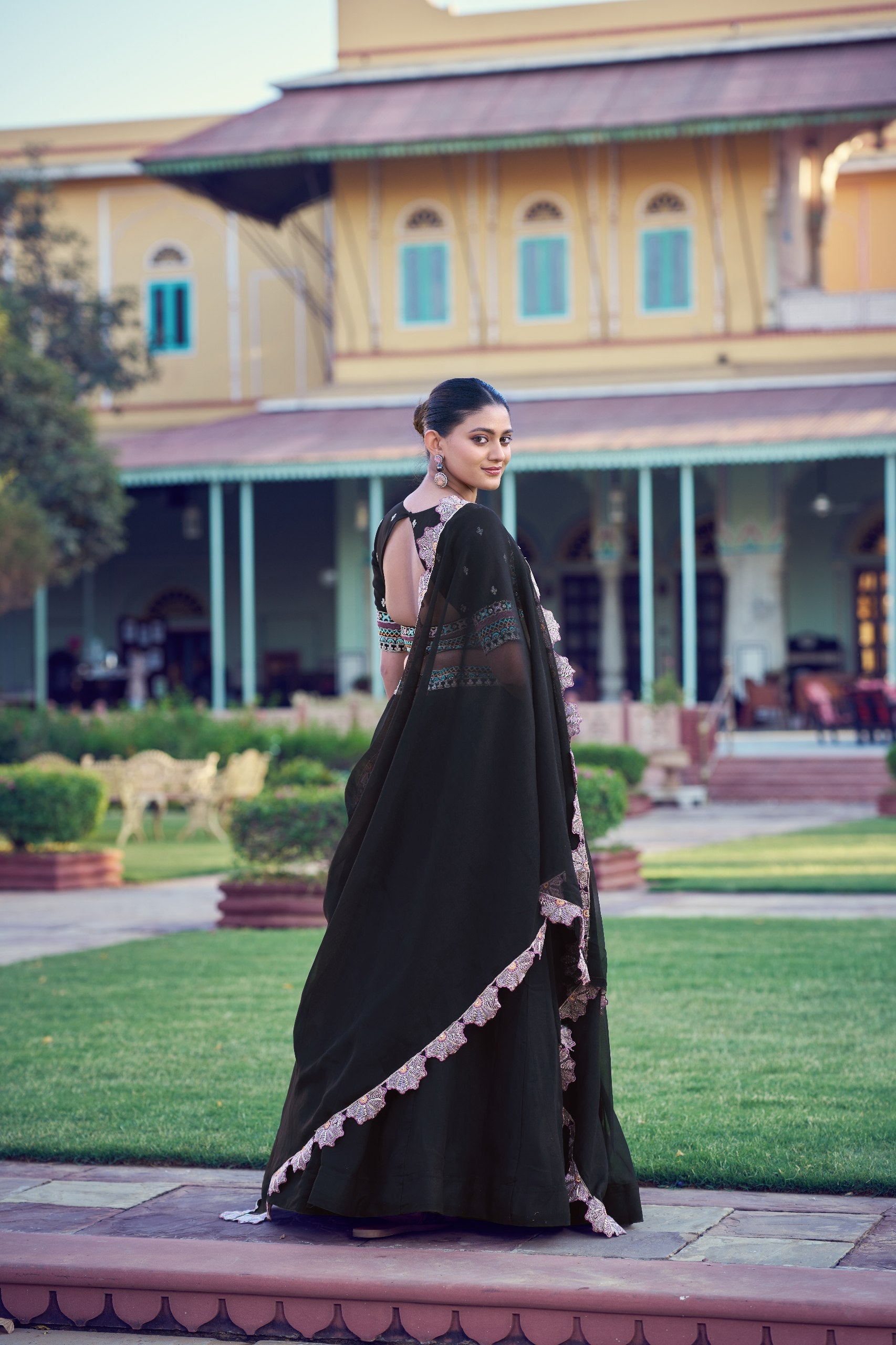 Womenline Midnight Grace Embroidered Lehenga with Designer Dupatta