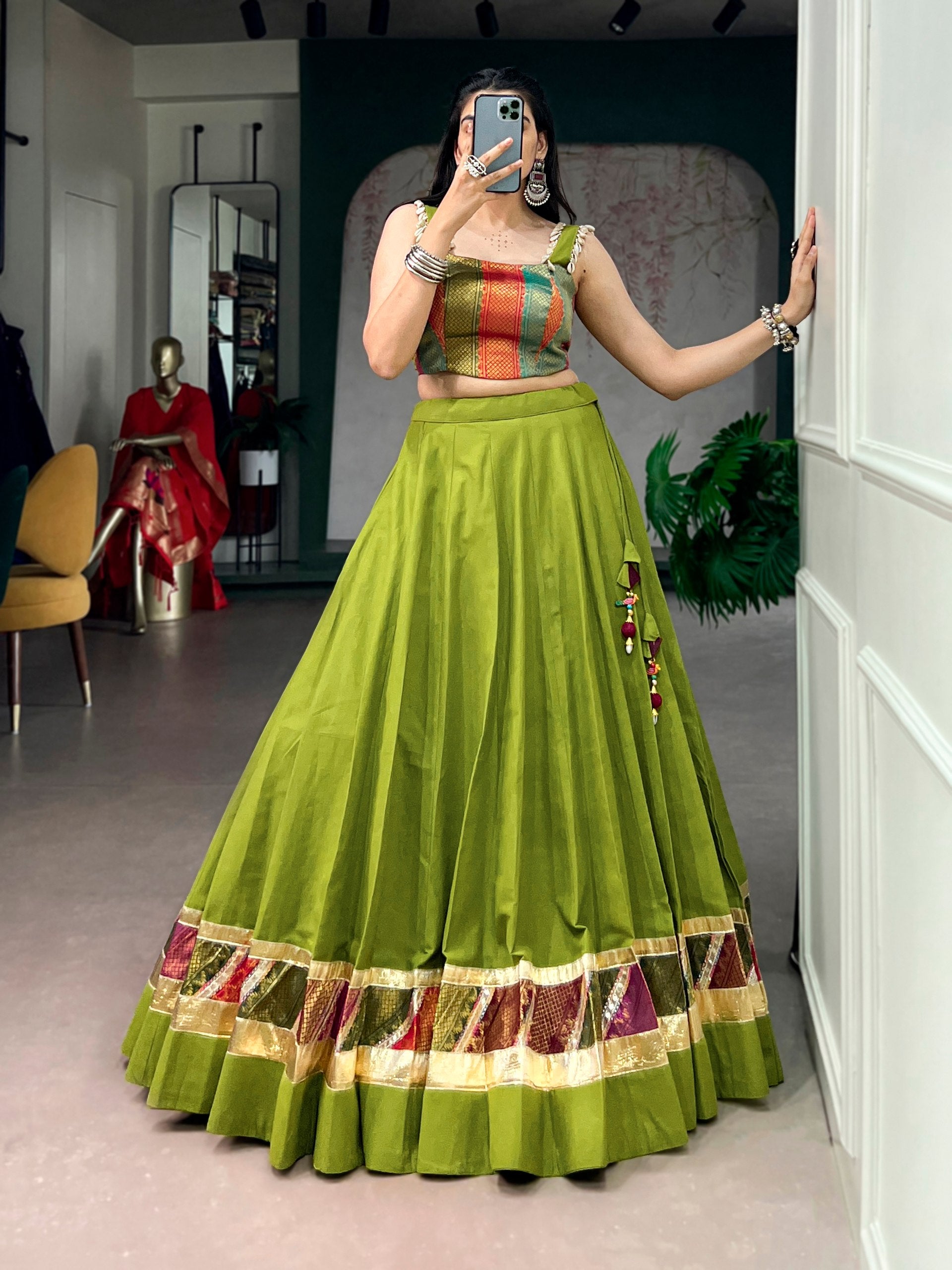 Womenline Navrang Navratri Lehenga with Brocade Choli