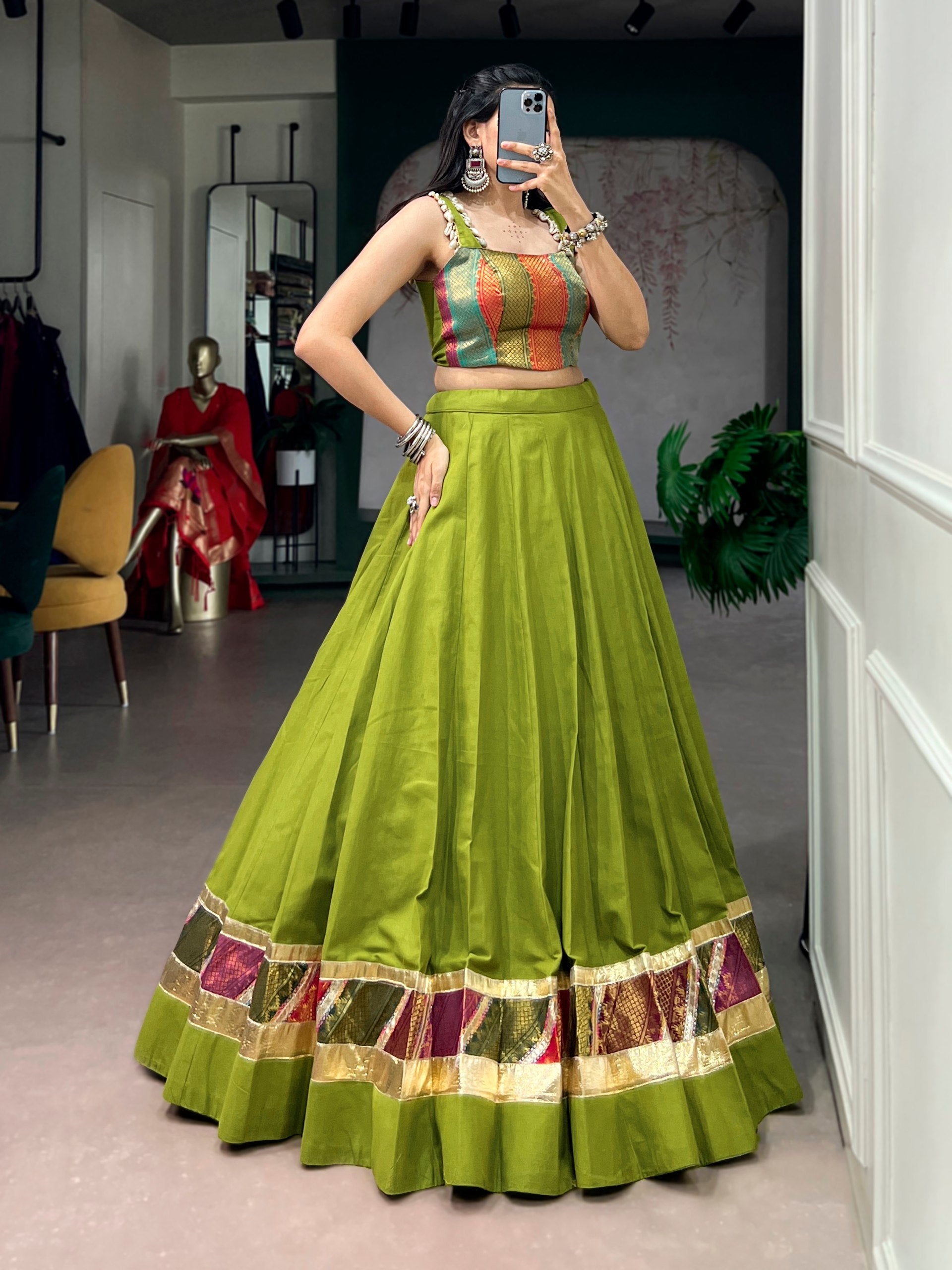 Womenline Navrang Navratri Lehenga with Brocade Choli