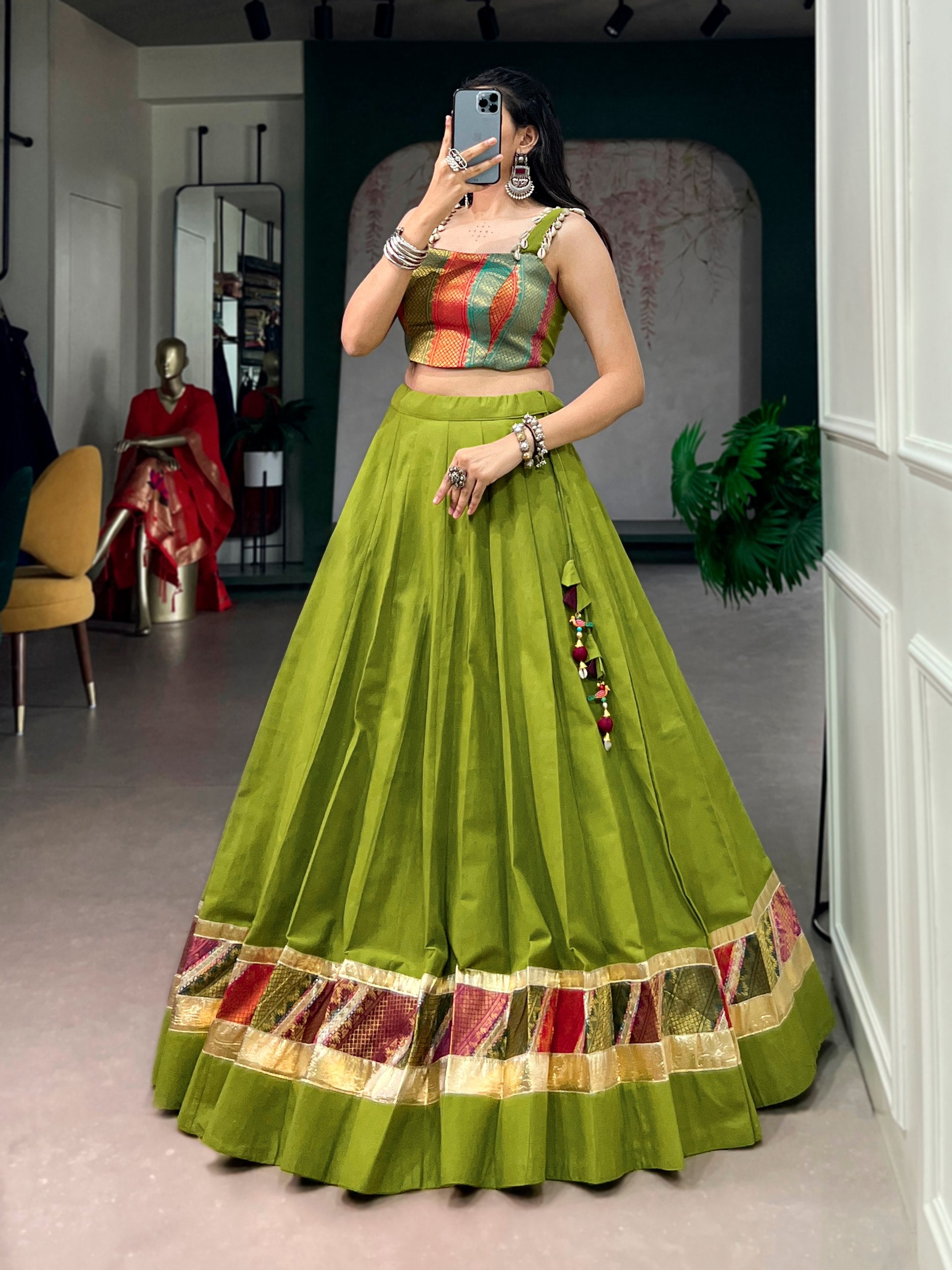 Womenline Navrang Navratri Lehenga with Brocade Choli