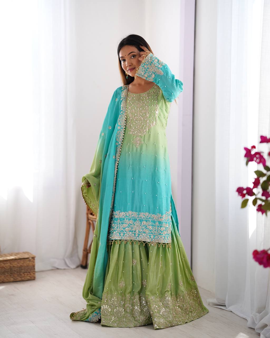 WomenLine Girls Stylish Sharara Suit