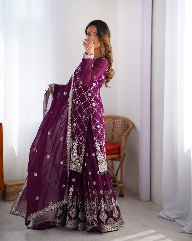 WomenLine Embellished Sharara Suit – Girls Wear