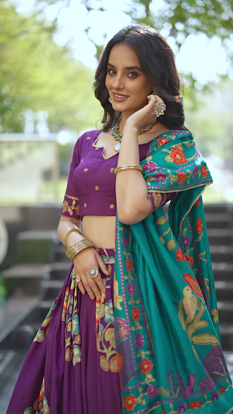 Womenline Purpal Color Lehenga Choli