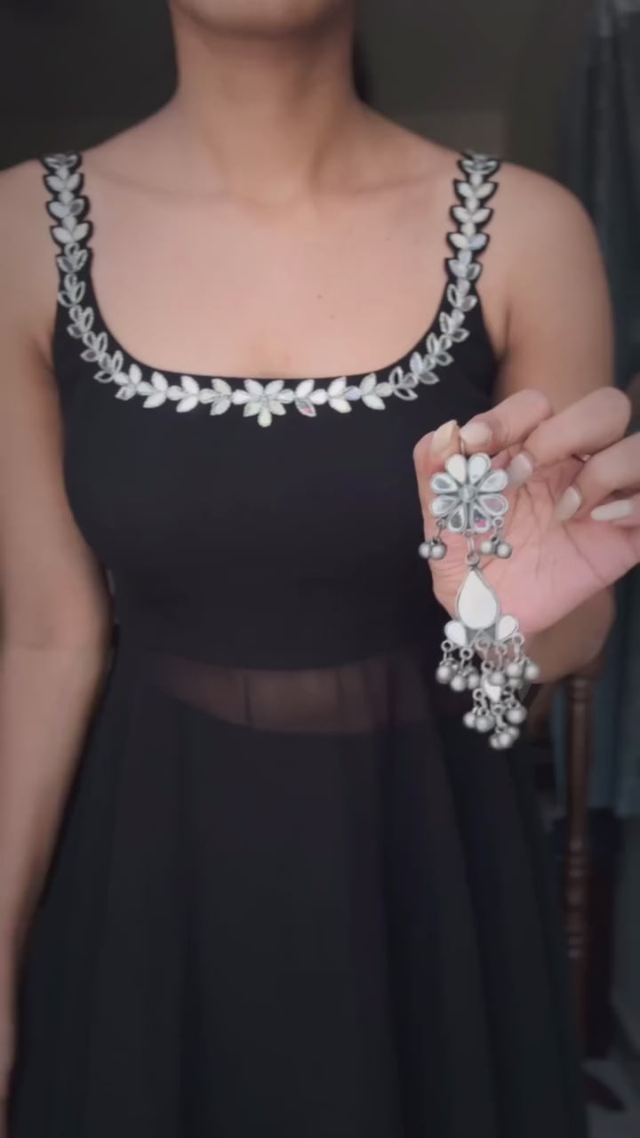 Womenline Black Color Designer Anarkali Suit
