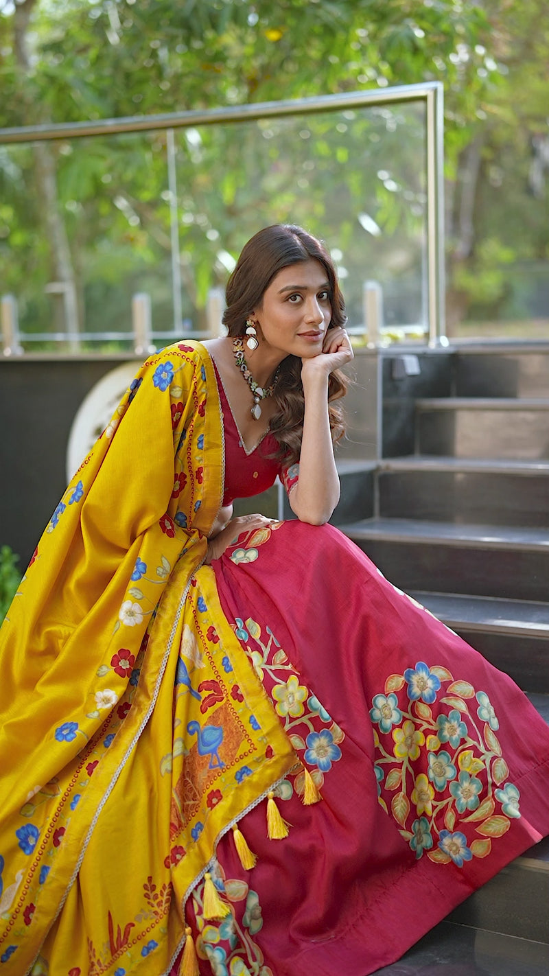 Womenline Red Color Lehenga Choli