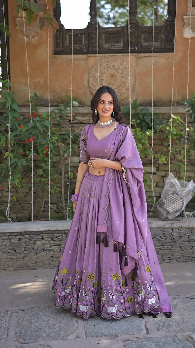 Womenline Lavender love, bridesmaid glow Lehenga Choli